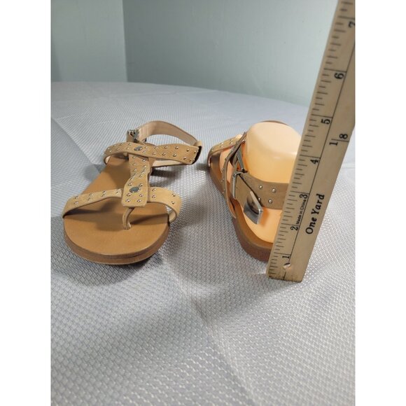 Vince Camuto Women's Sandal Size 7.5 M Brown Tan Leather Studded Ravensa (153) - Picture 5 of 9